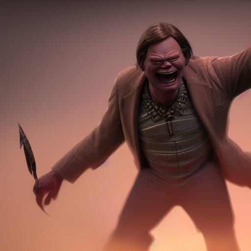 Hyperrealistic Ogre Portrait in Biopunk Style