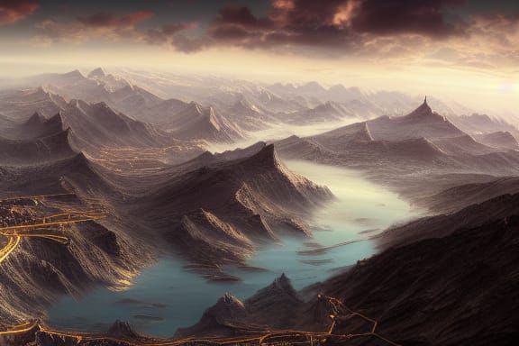 Gondor Aerial View: Detailed ArtStation Masterpiece