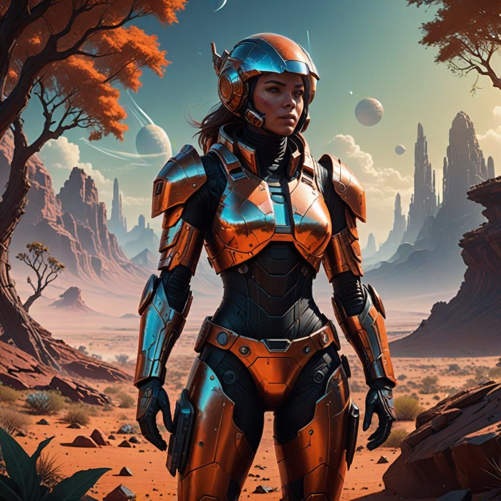 Mars Terraformed Forests in Vibrant Digital Art