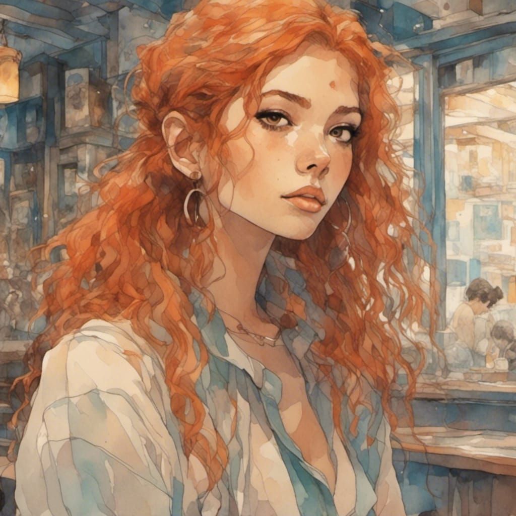 Iranian-Irish Woman Portrait in Ethereal Digital Art Style