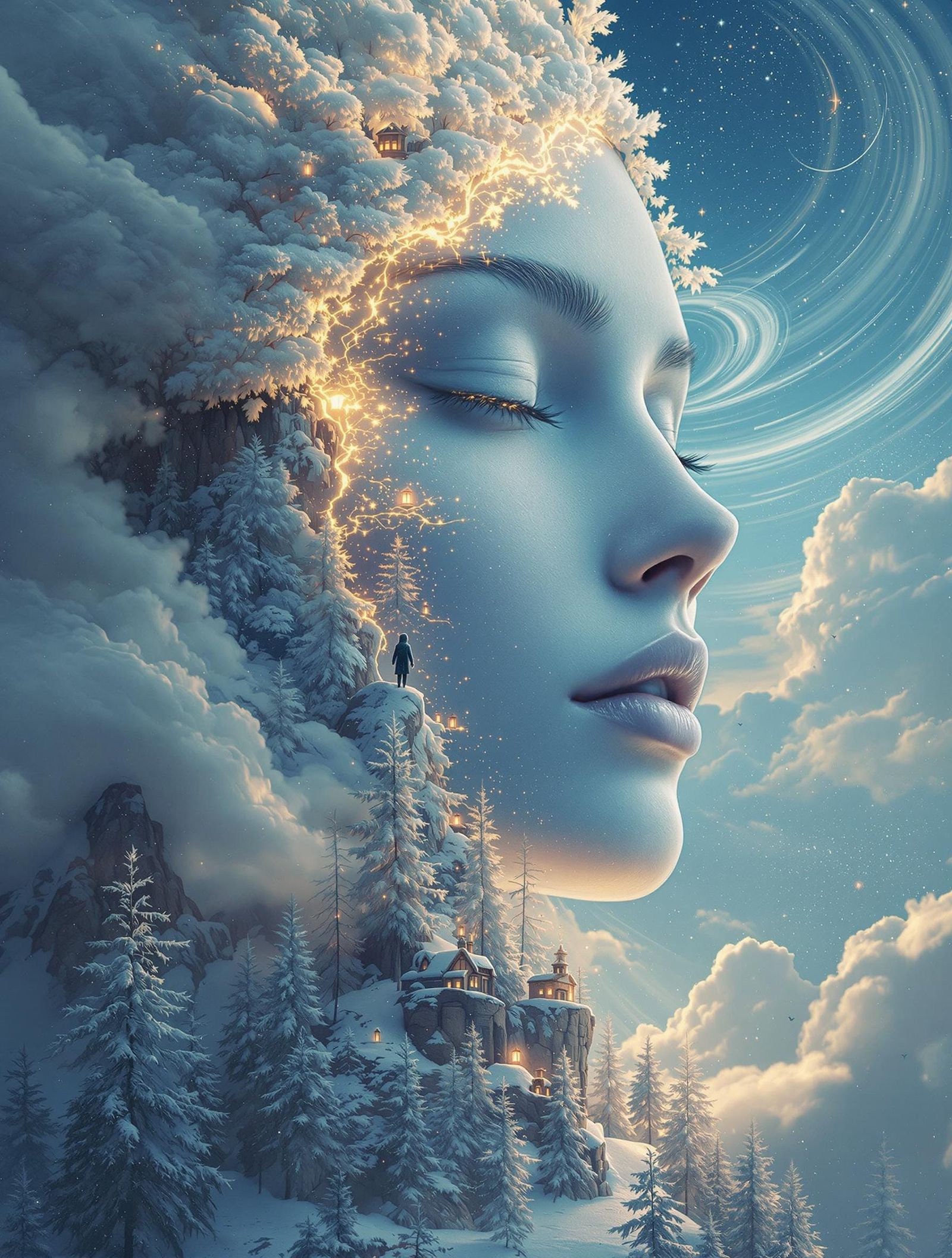 Epic Digital Painting of a Serene Goddess