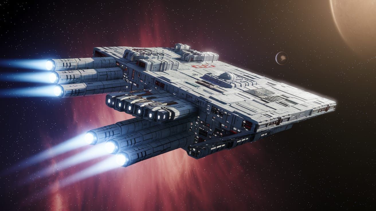 Sleek Spacecraft Emerge from Hyperspace