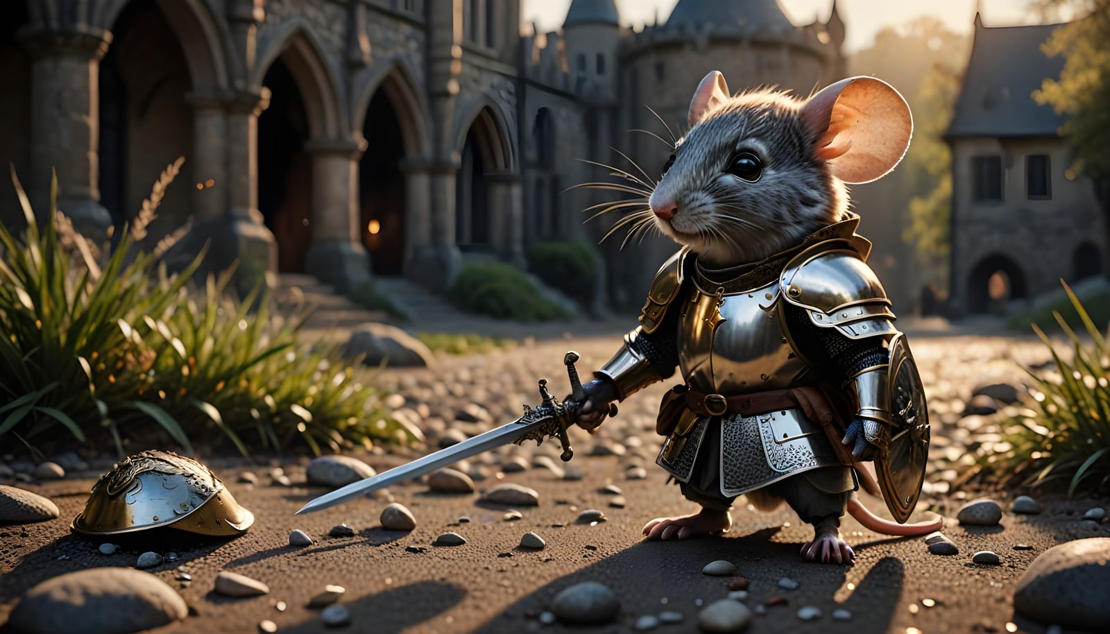 Gallant Mouse Knight in Miniature Armour