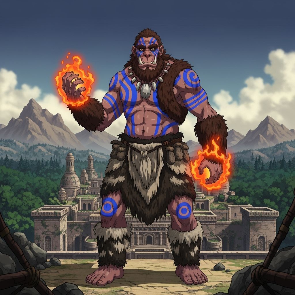 Taisapien Neanderthal Wielding Elemental Power in Ancient Ci...