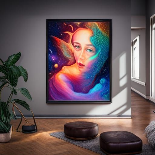 Astral Bedroom in Mixed Media Style