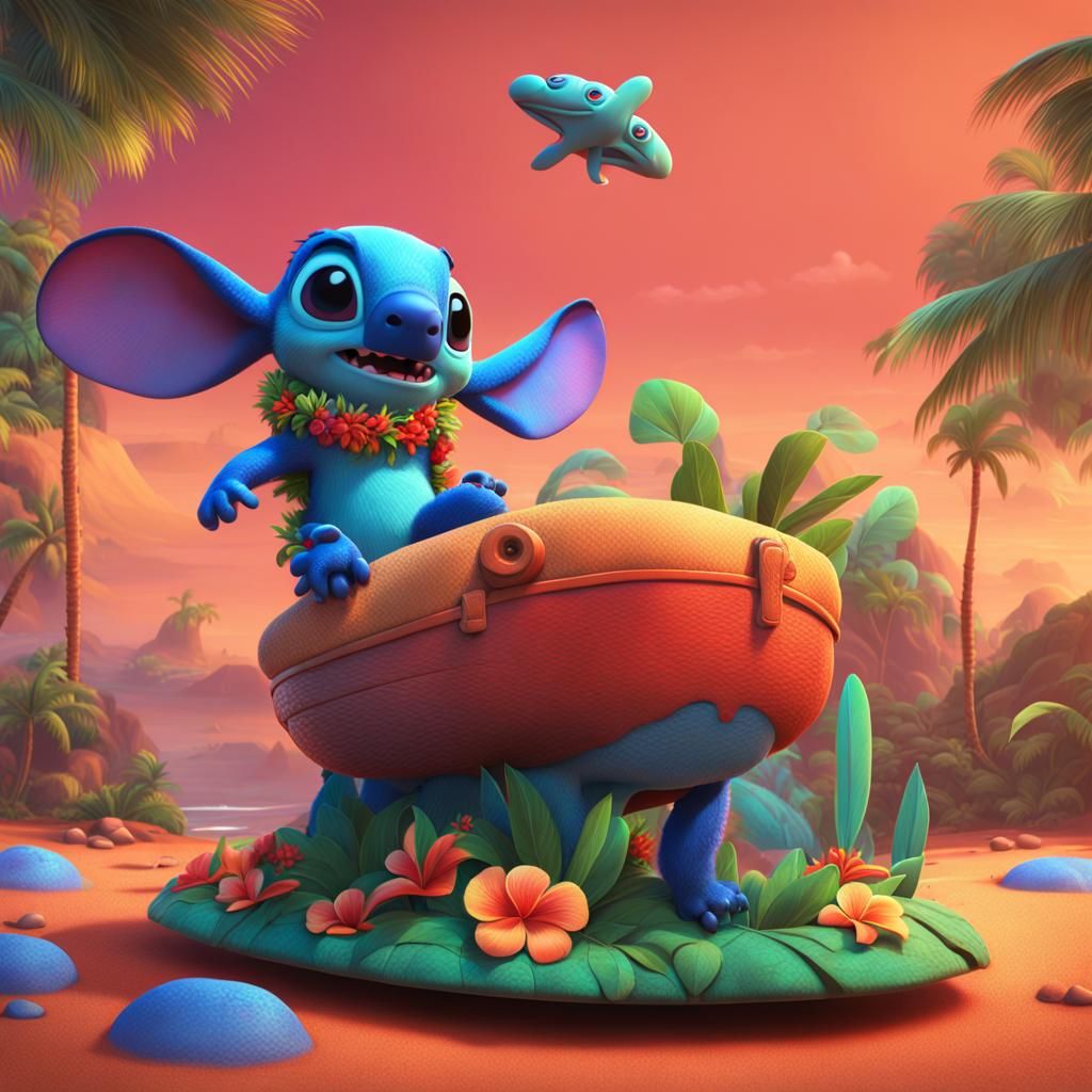 Lilo and Stitch: 3D Digital Art Concept