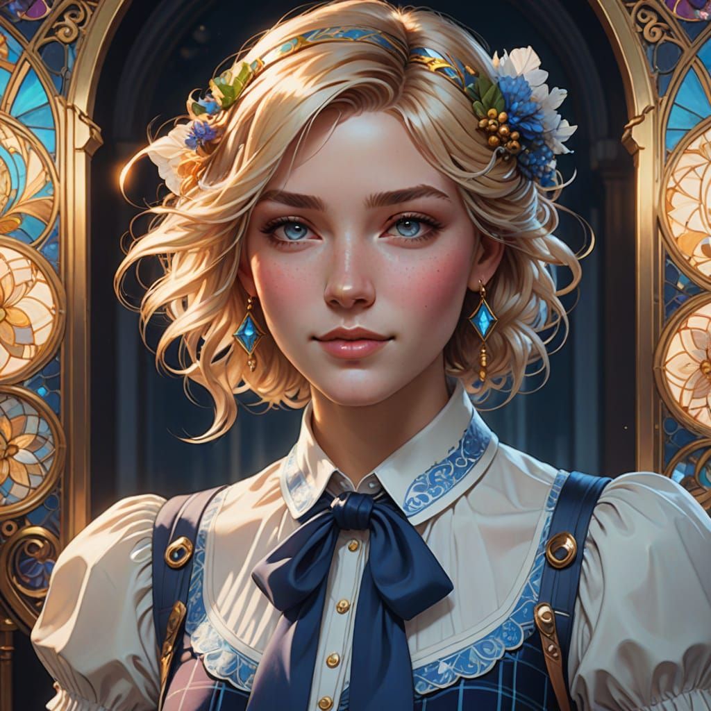 Hyper-Realistic Digital Art Portrait of a Young Man in Schoo...