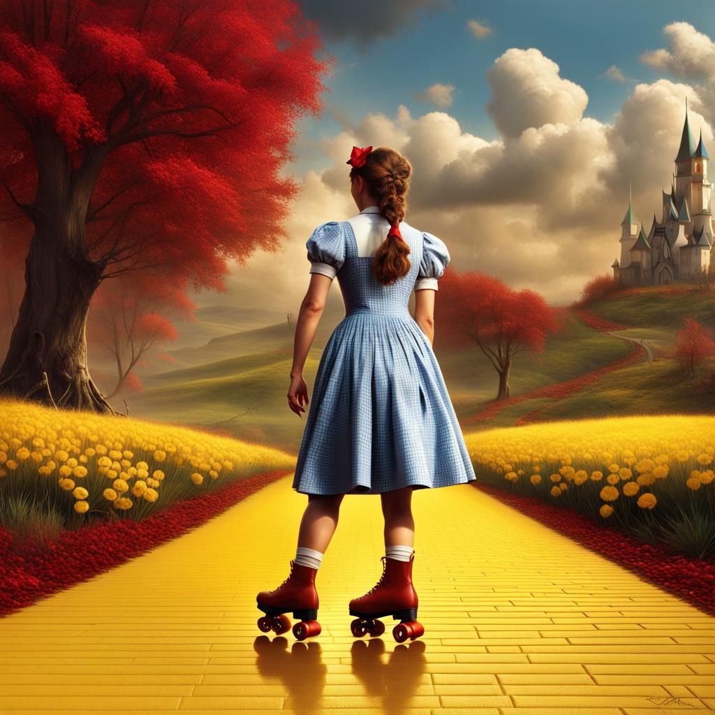 Dorothy Prepares for a Skate in Oz