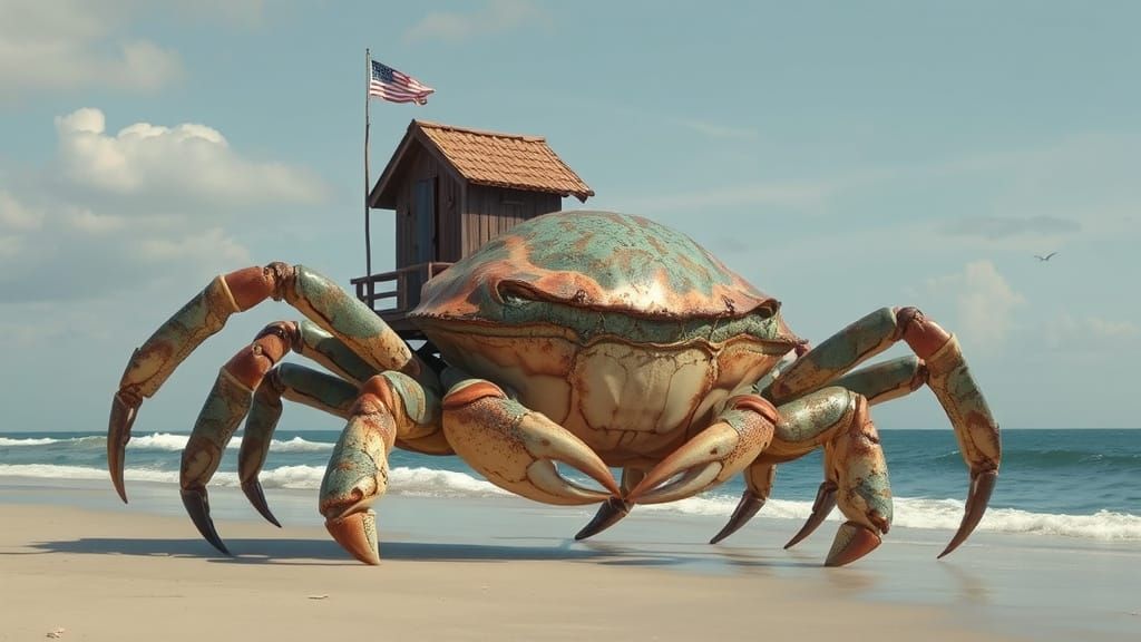 Giant Organic Crab's Nomadic Beach Hut