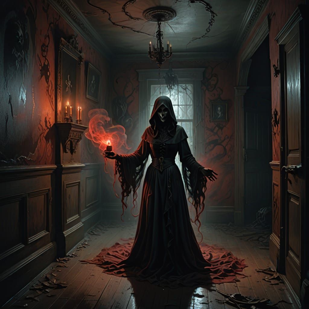 Ghostly Spirit in a Haunted Mansion