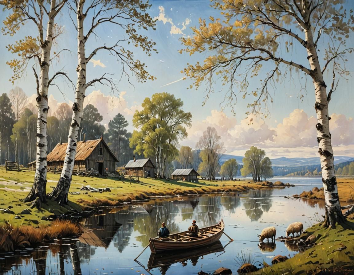 Swedish Farm: An Oil Painting in Deep Color