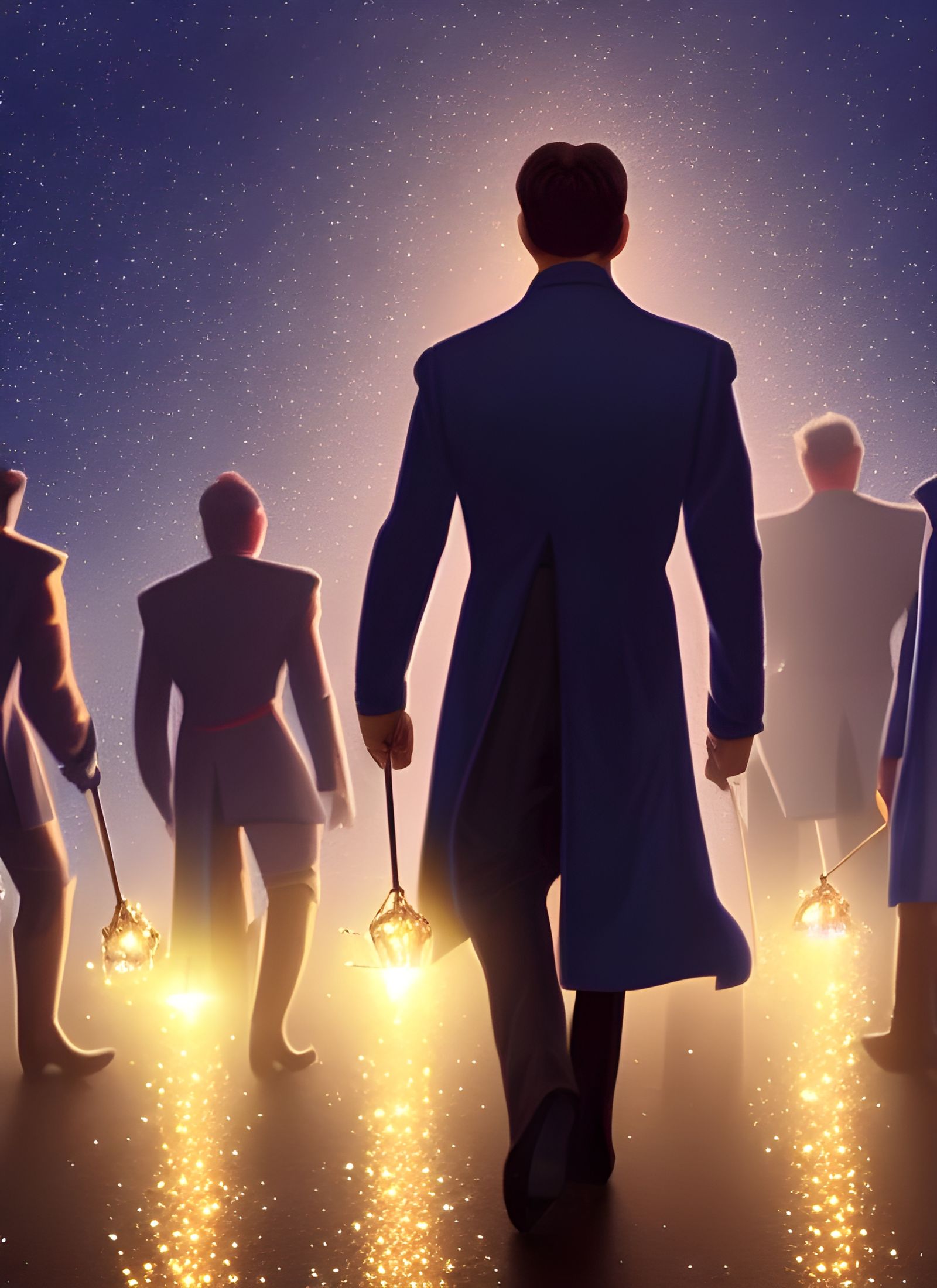 Arrogant Duke with Luminous Bottles, Art Nouveau Style