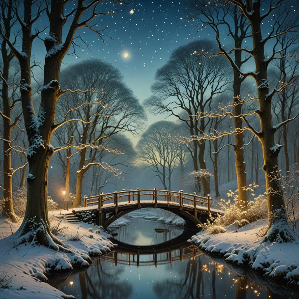 Winter Wonderland Illuminated by Ethereal Light