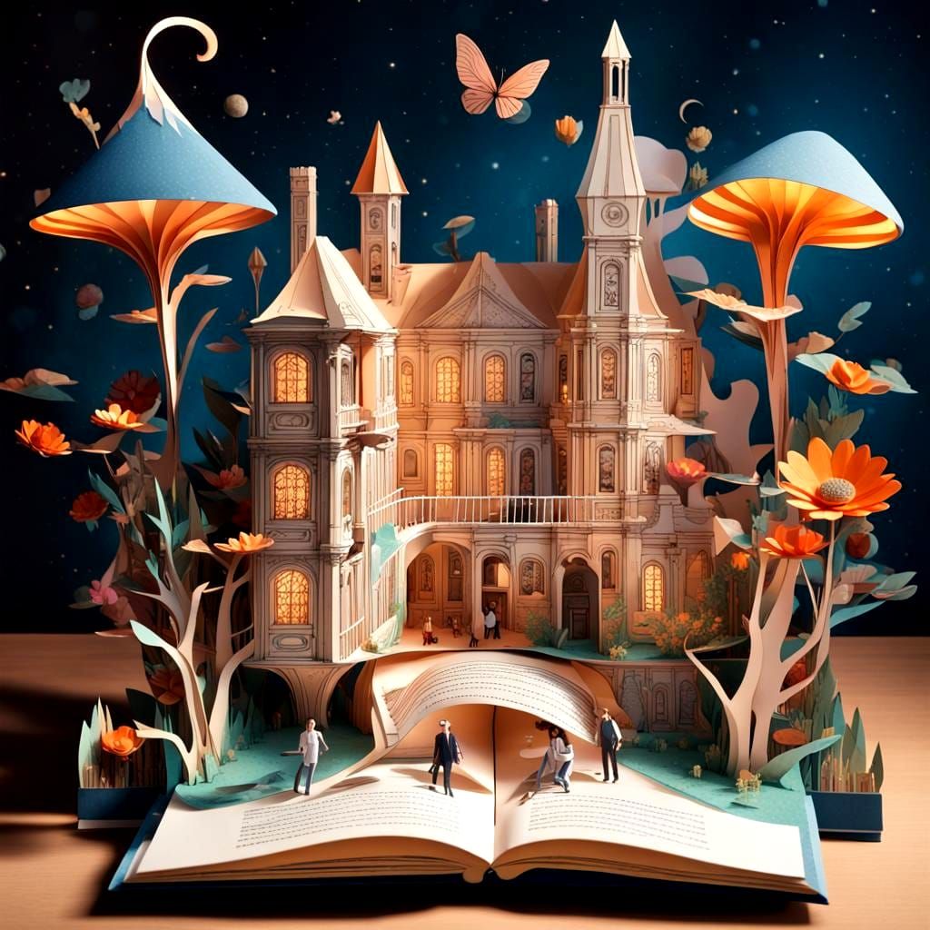 Surreal Pop-Up Book with 3D Elements
