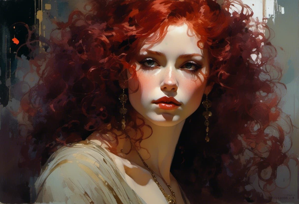 Neo-Victorian Queen in 2932 AD as Oil Painting