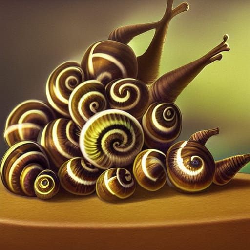 Snails on Parade: Hyperrealistic Fantasy Art