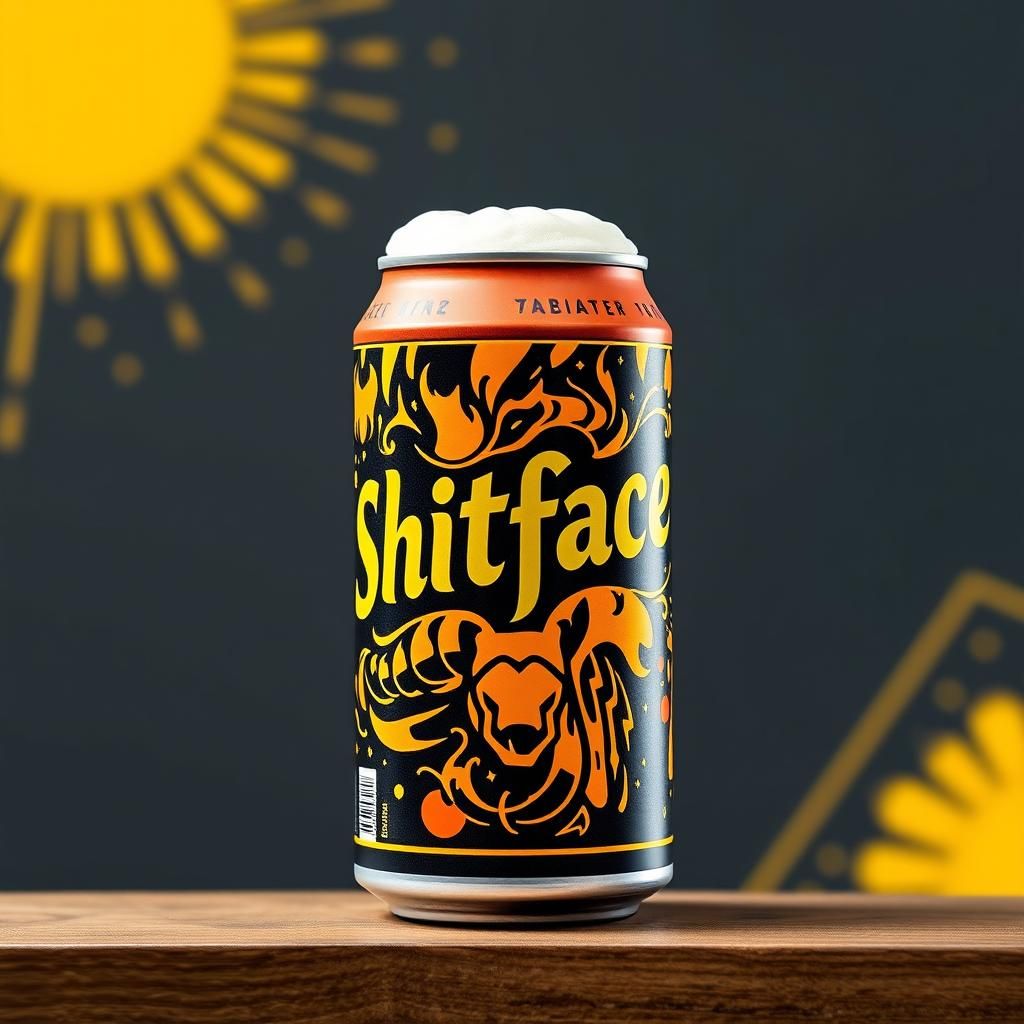 beer in a can called "shitface"