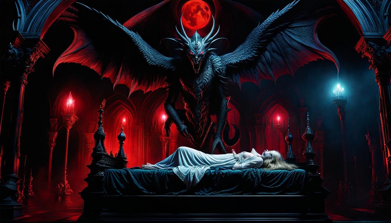 Master of Dreams: A Surreal Gothic Horror Scene