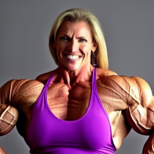Muscular Middle Aged Female Bodybuilder