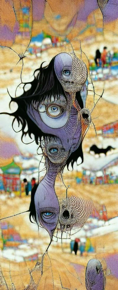 Surreal Wallpaper Pattern in Graphic Novel Style