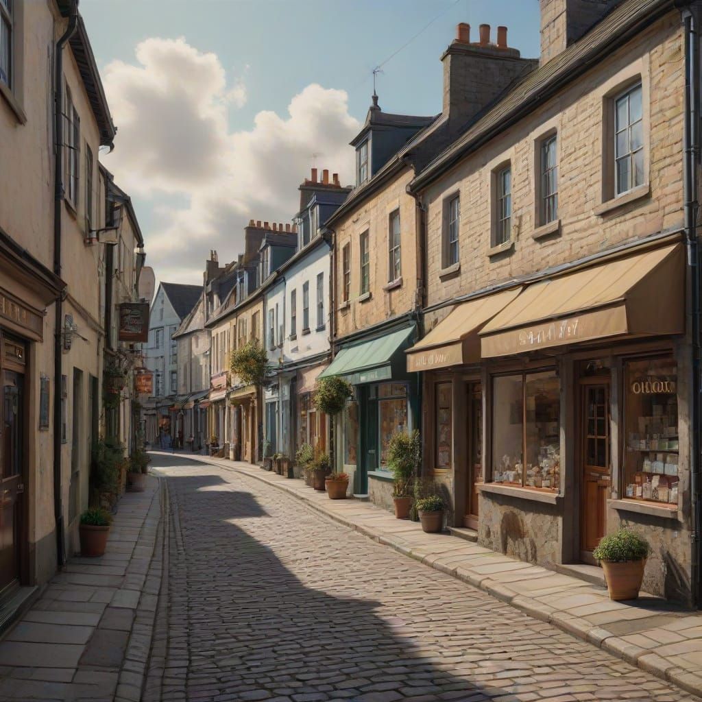 Gouache Painting of Ennis Town Center, Ireland