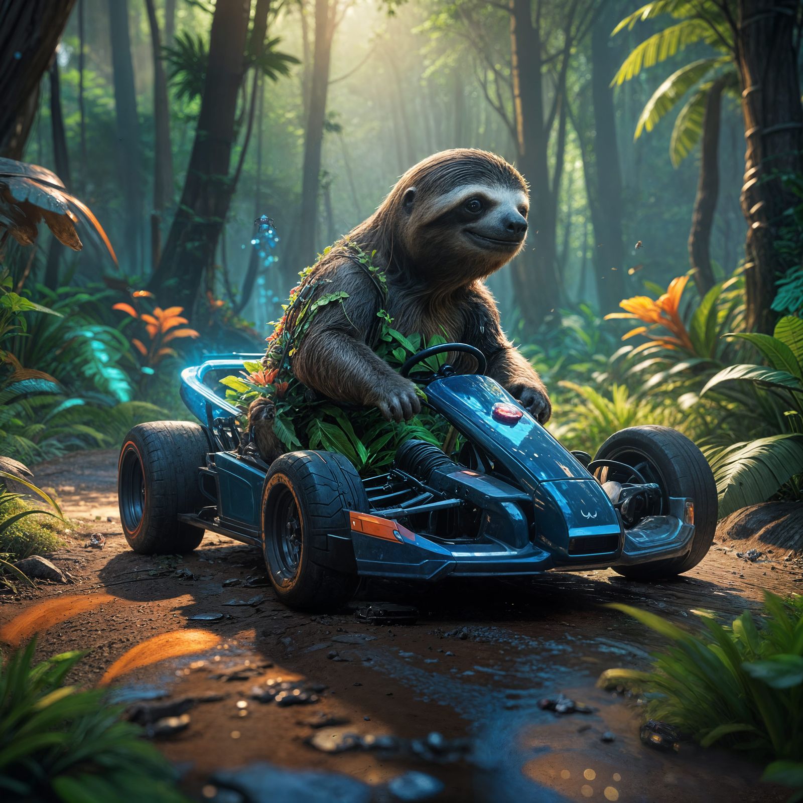 Sloth Thrills in Jungle Go Kart Adventure