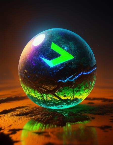 Surreal Alien Artifact in Iridescent Oil Painting