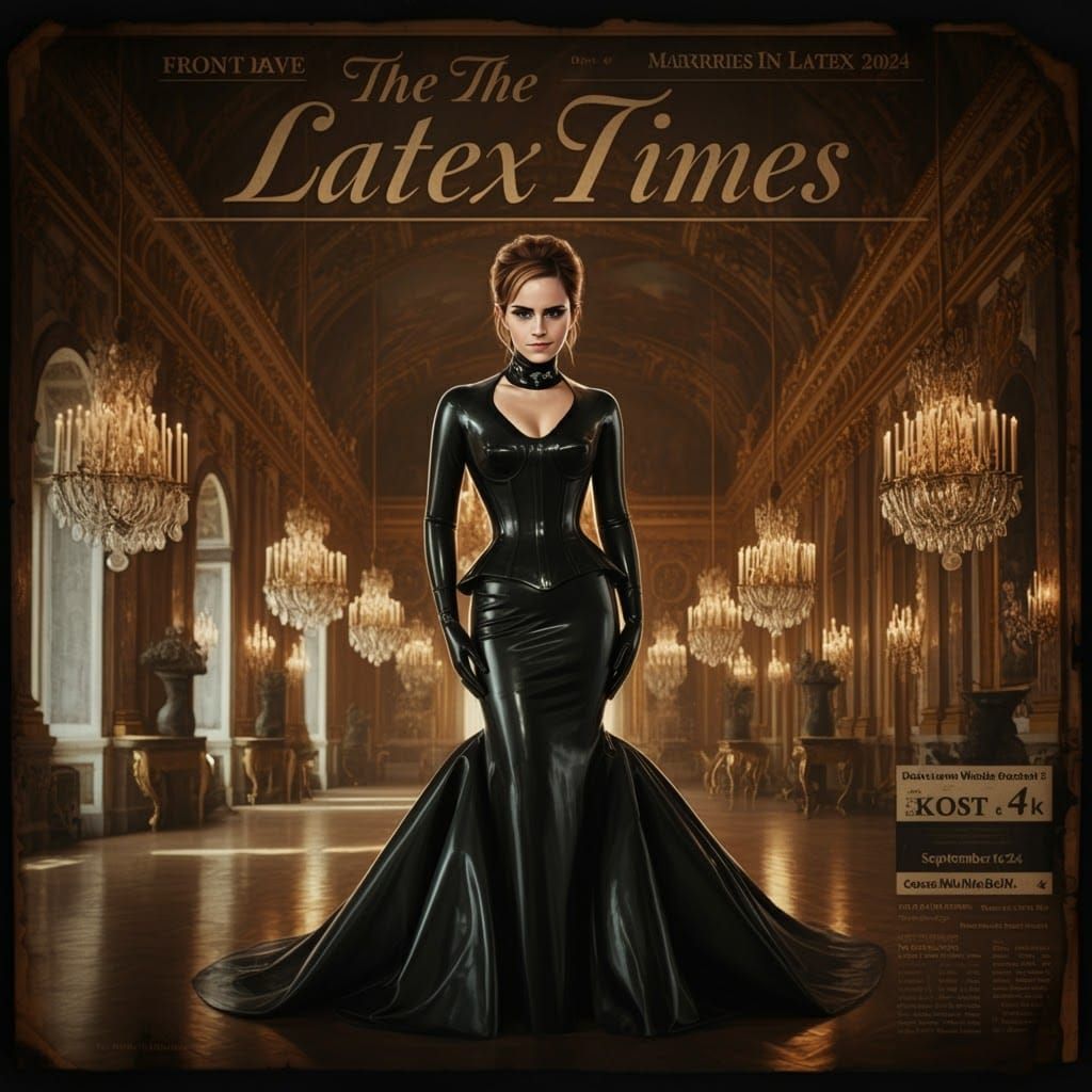 Emma Watson Latex Wedding Gown on Newspaper Front Page