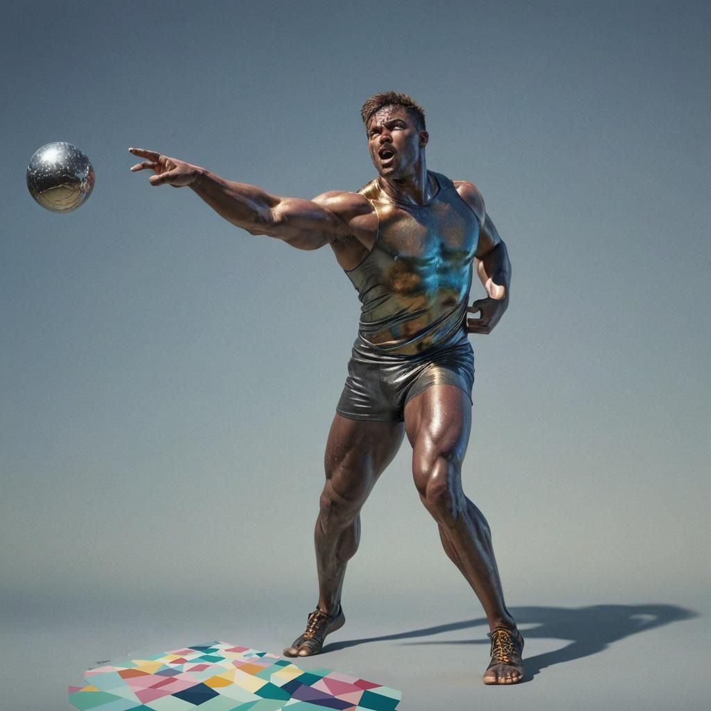 Low-Poly Woman in Geometric Op Art Style