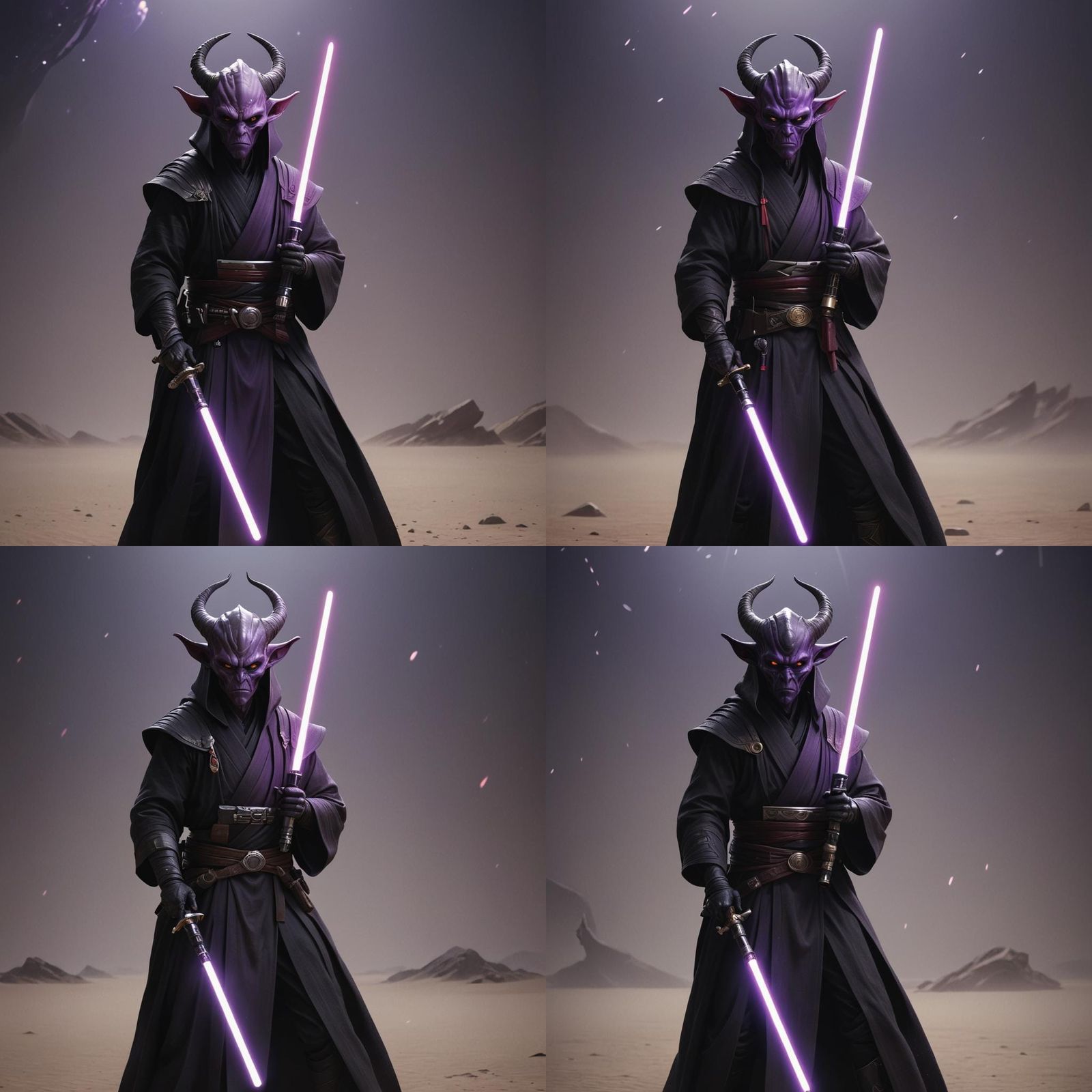 Alien Jedi Sith with Horns and Samurai Mask