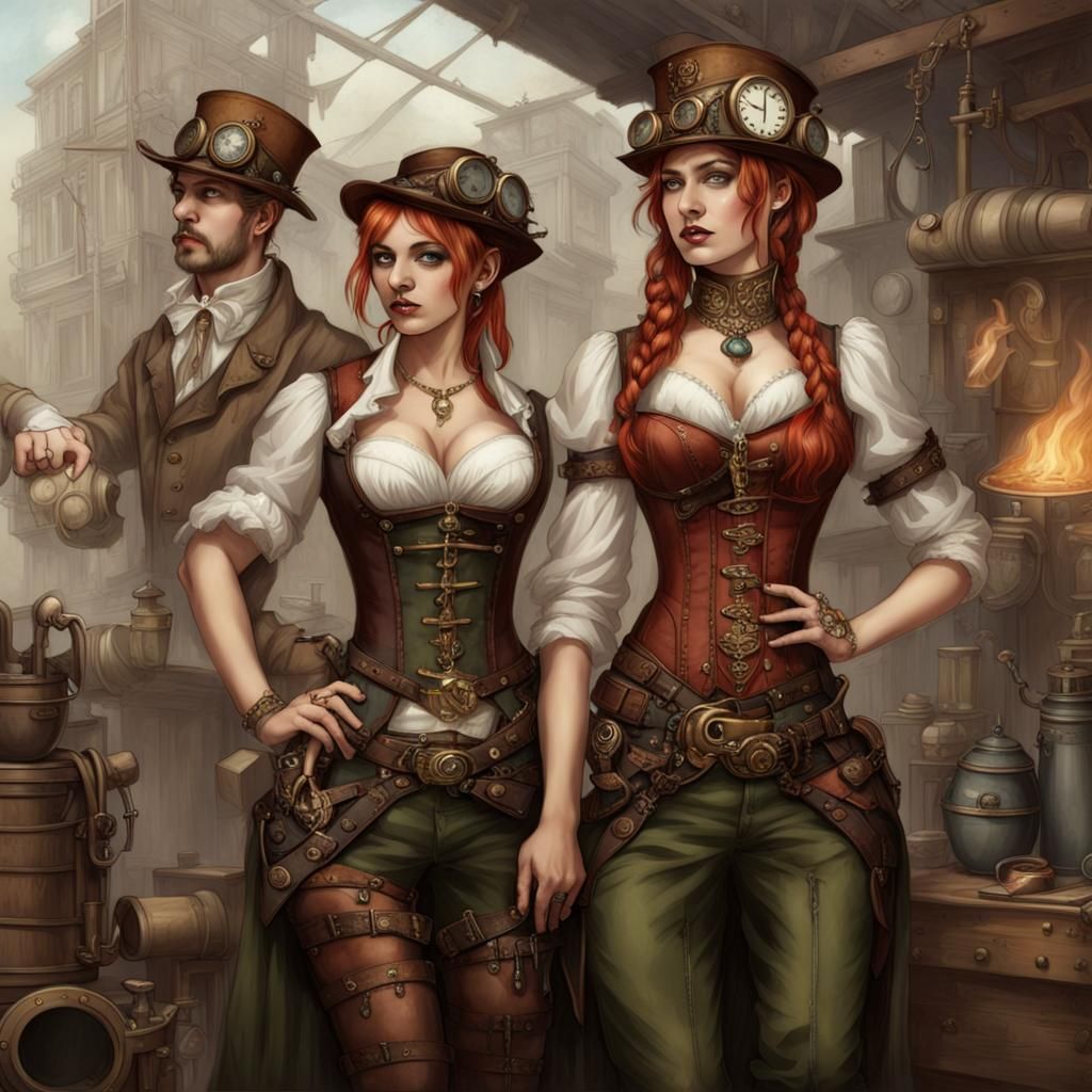 Steampunk Elven Courtesans Tempt Tradesmen