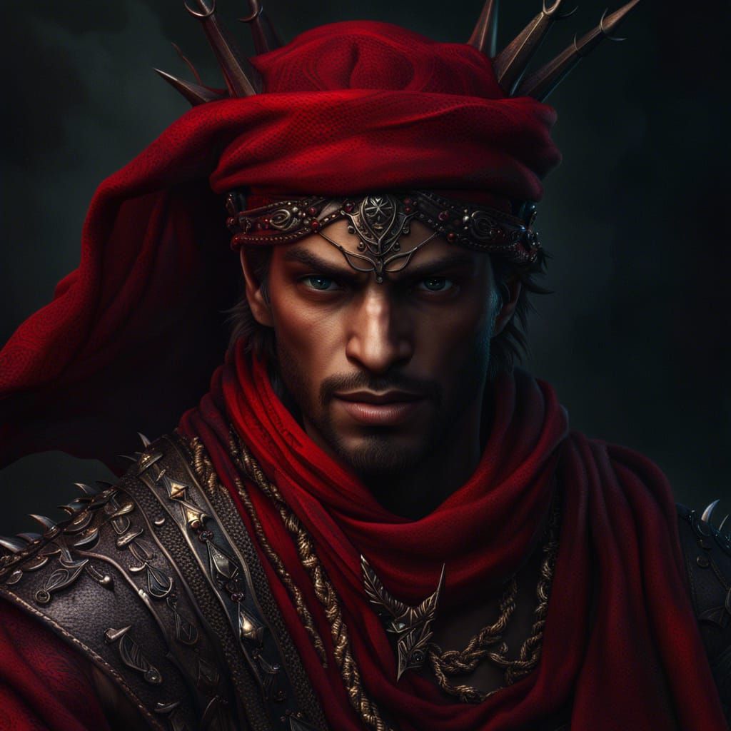 Evil Fantasy Prince with Thorns: Photorealistic Art