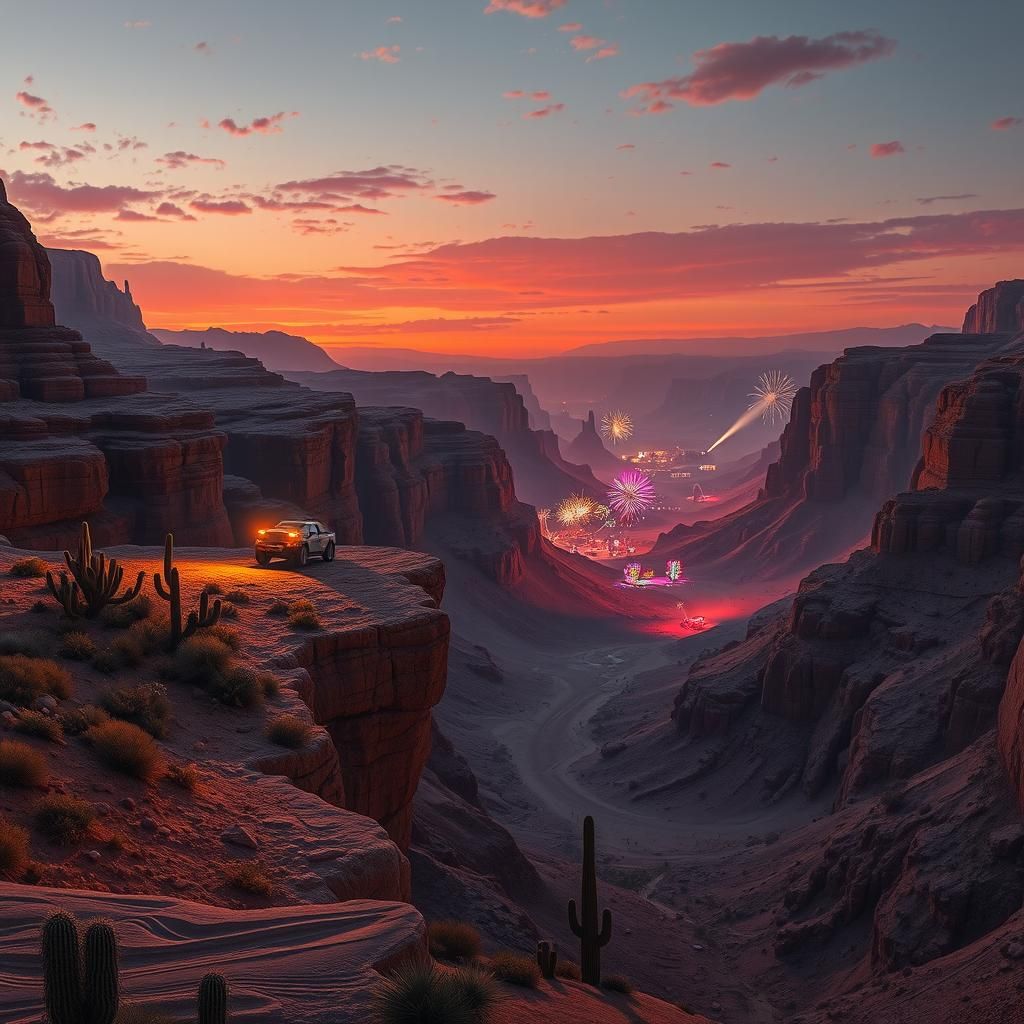 Canyon Desert Super Truck at Twilight