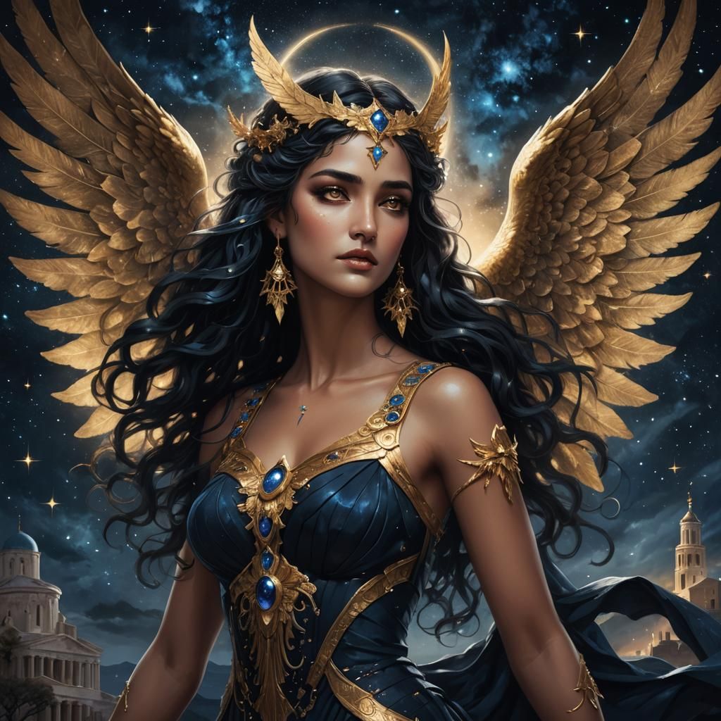 Nyx, Goddess of Night: Detailed Fantasy Portrait