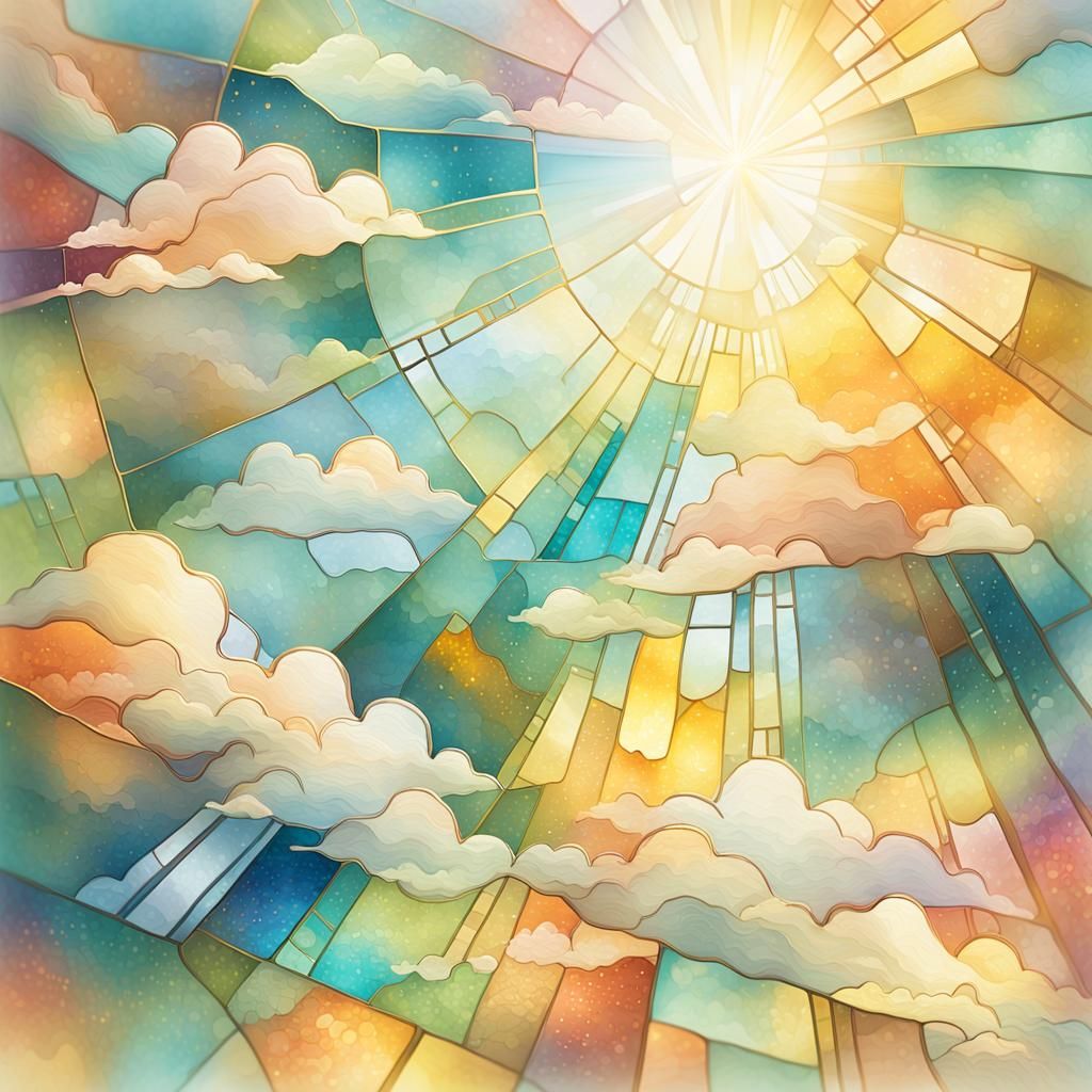 Abstract Stained Glass Art in Impressionist Style