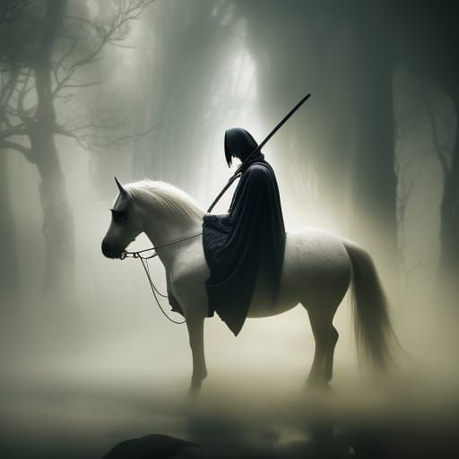 Grim Reaper on Spectral Horse, Digital Painting