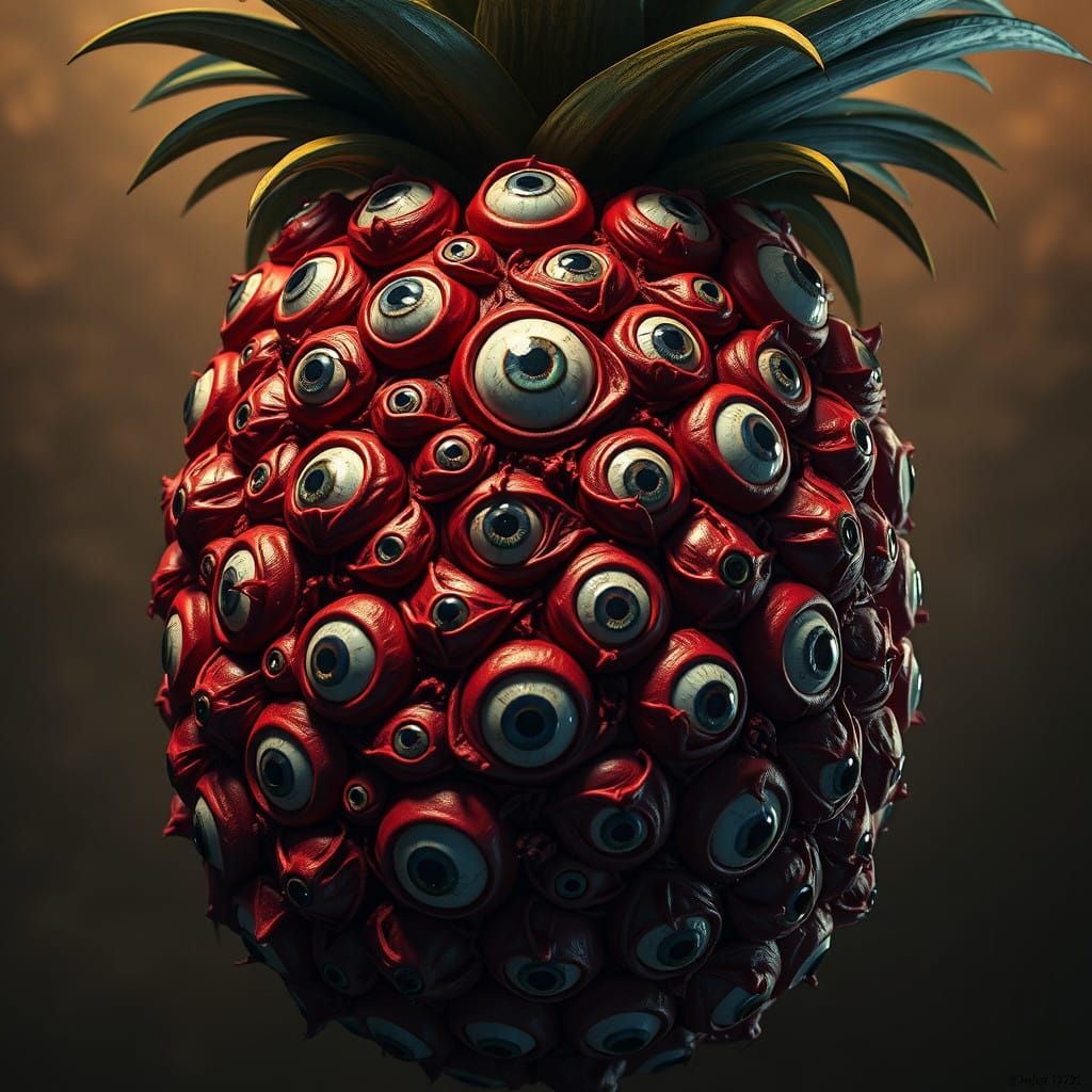 Surreal Dark Fantasy Entity Born from Human Eyes