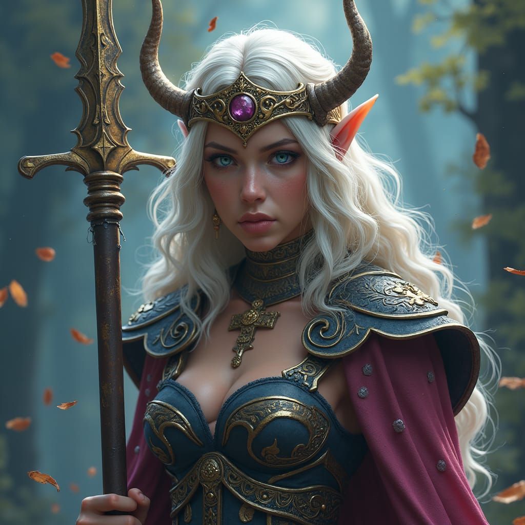 Detailed Viking Goddess Fantasy Concept Art