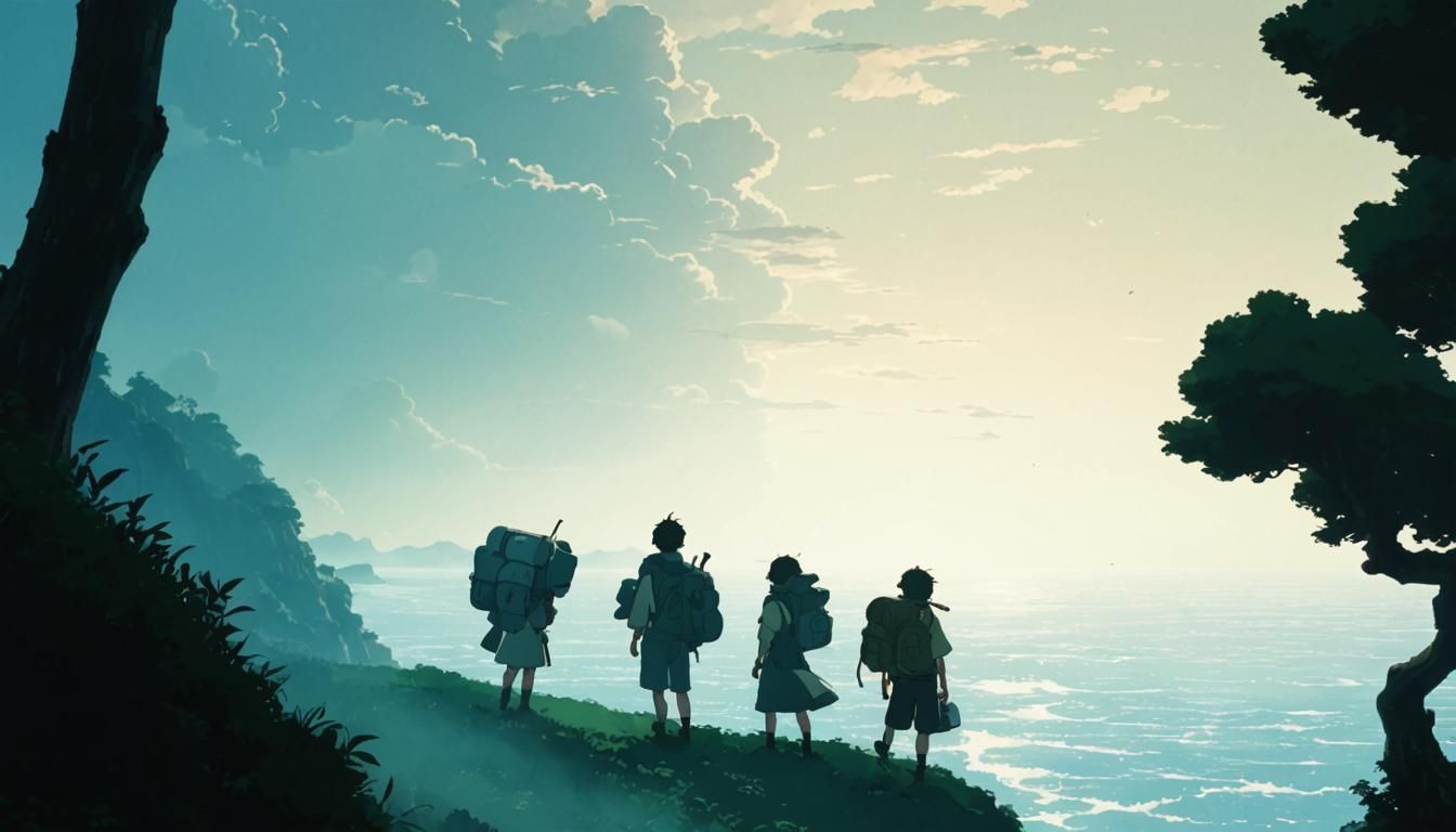 Ghibli-esque Anime Key Visual in Shinkai Style