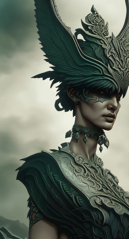 The Morrigan: Celtic Goddess in Dystopian Surrealism