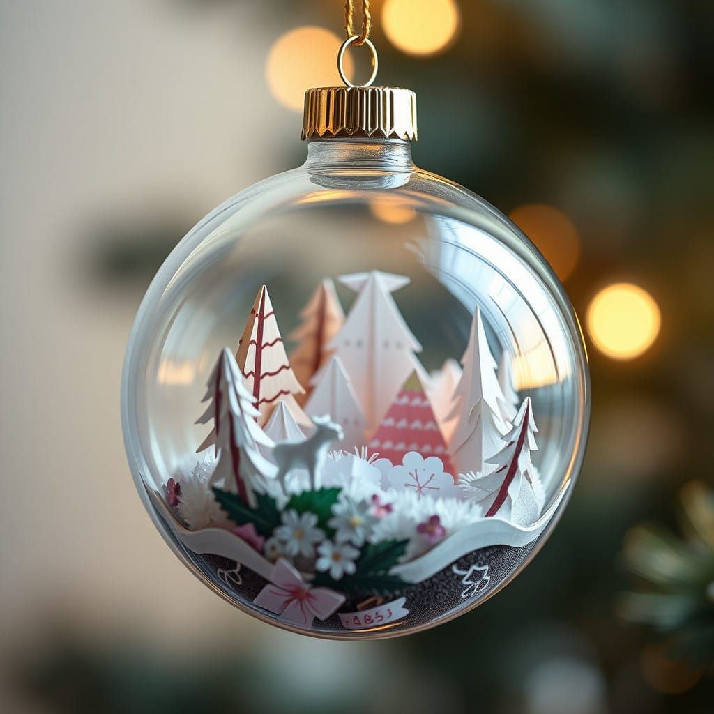 Delicate Glass Ornaments with Whimsical Woodland Scenes in P...
