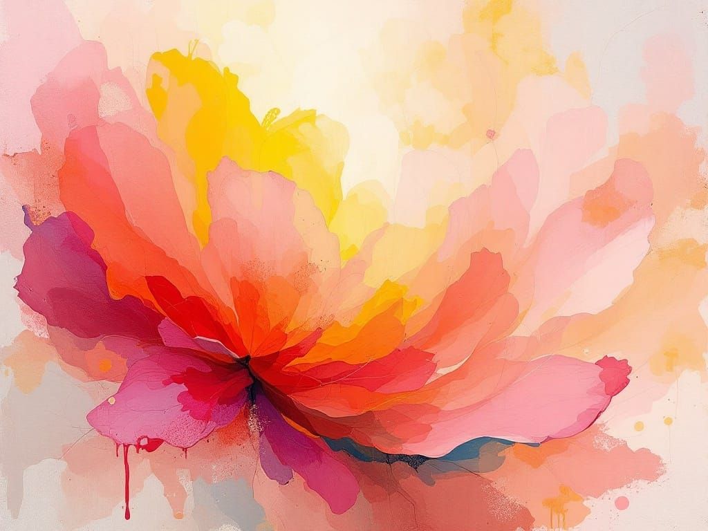Vibrant Spiritual Bloom in Abstract Expressionism