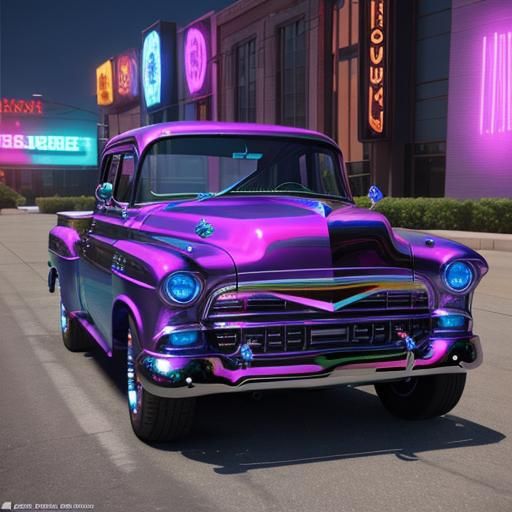 Custom '58 Chevy with Iridescent Paint Job