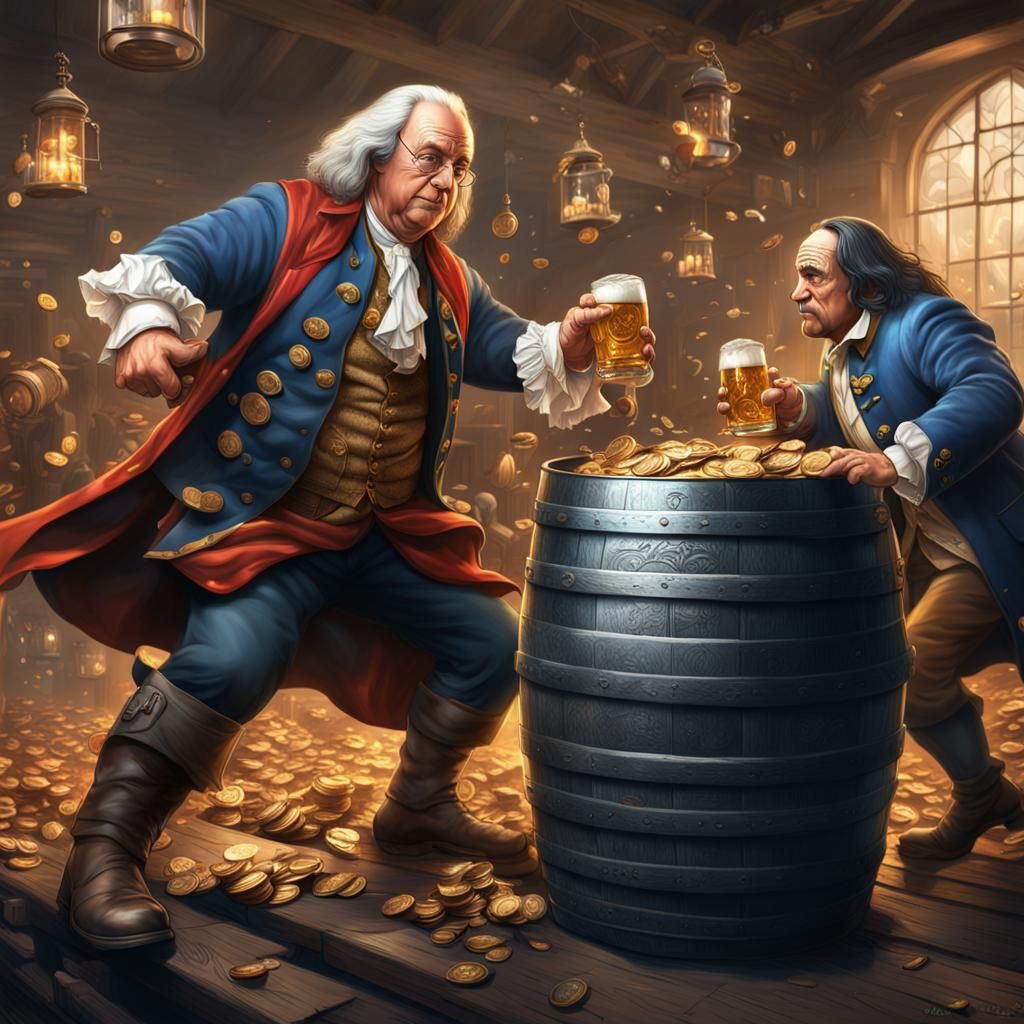 Superhero Beer Keg Brawl with Benjamin Franklin