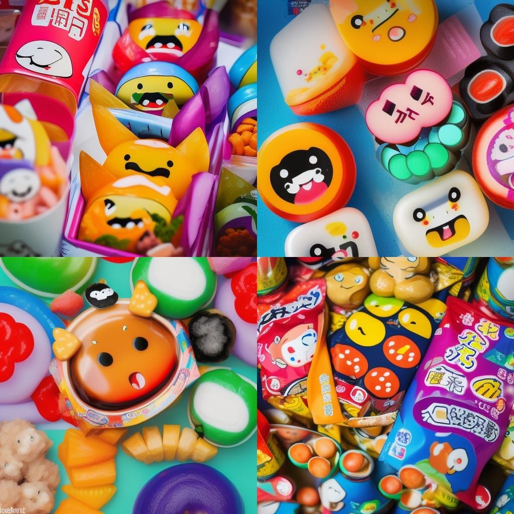 Funny Japanese Cartoon Character Advertising Snacks