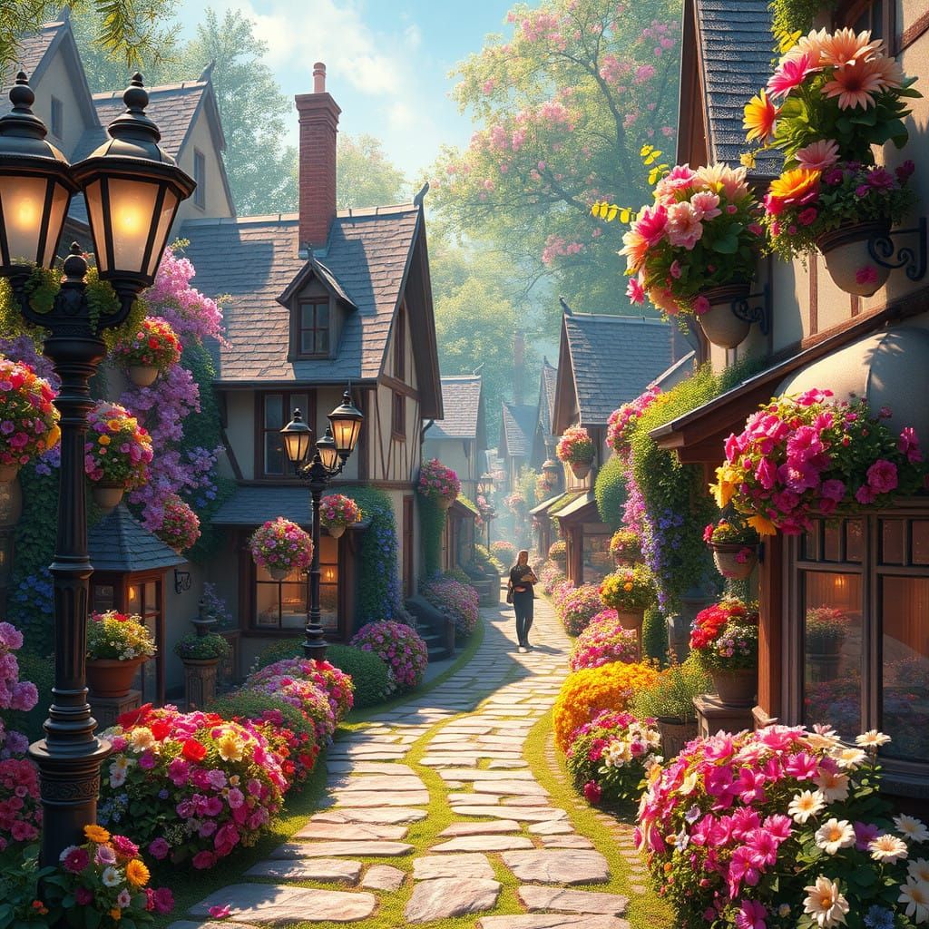 Fantastical Floral Kingdom in Whimsical Style