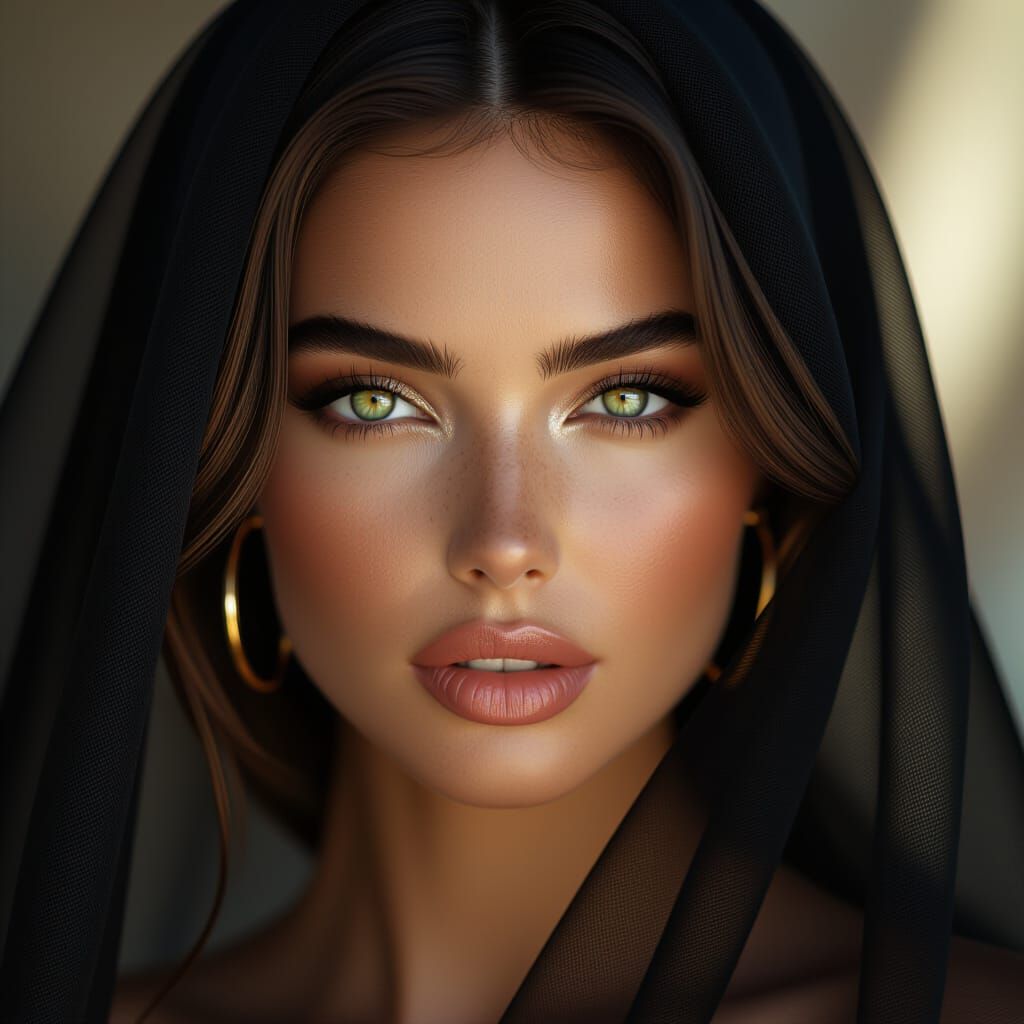 Cinematic Portrait of a Woman in Dramatic Lighting