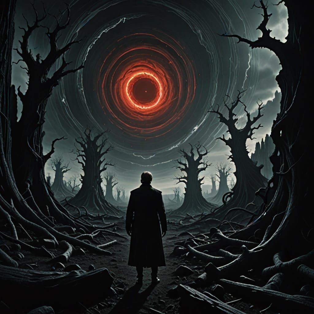 Cosmic Silhouette in Biomechanical Style