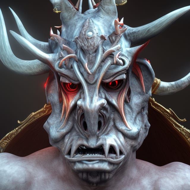 Demon banisher mask with horns