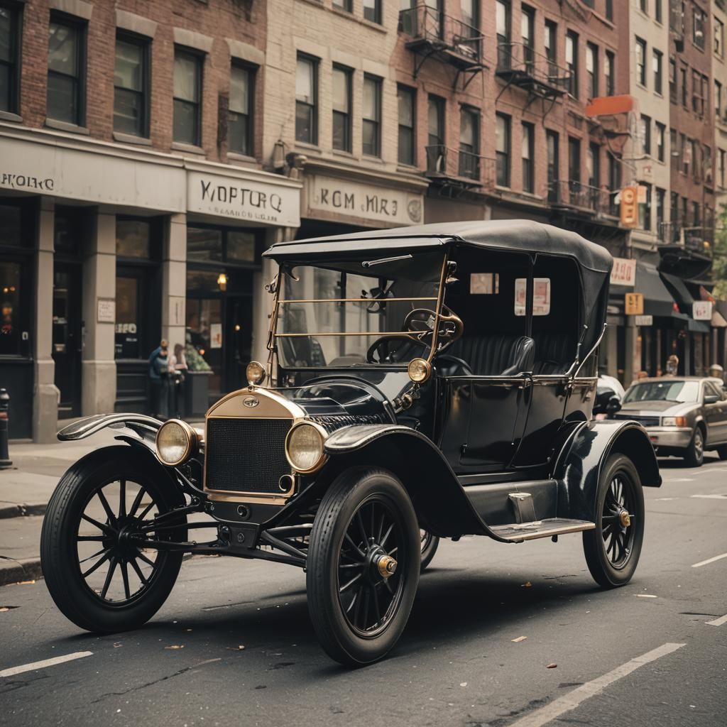 Ford Model T in New York: Cinematic Film Still